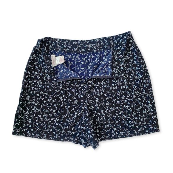 Vintage Floral Navy Blue Skort Shorts High Waisted Cottagecore Fairy Whimsigoth - Picture 6 of 13